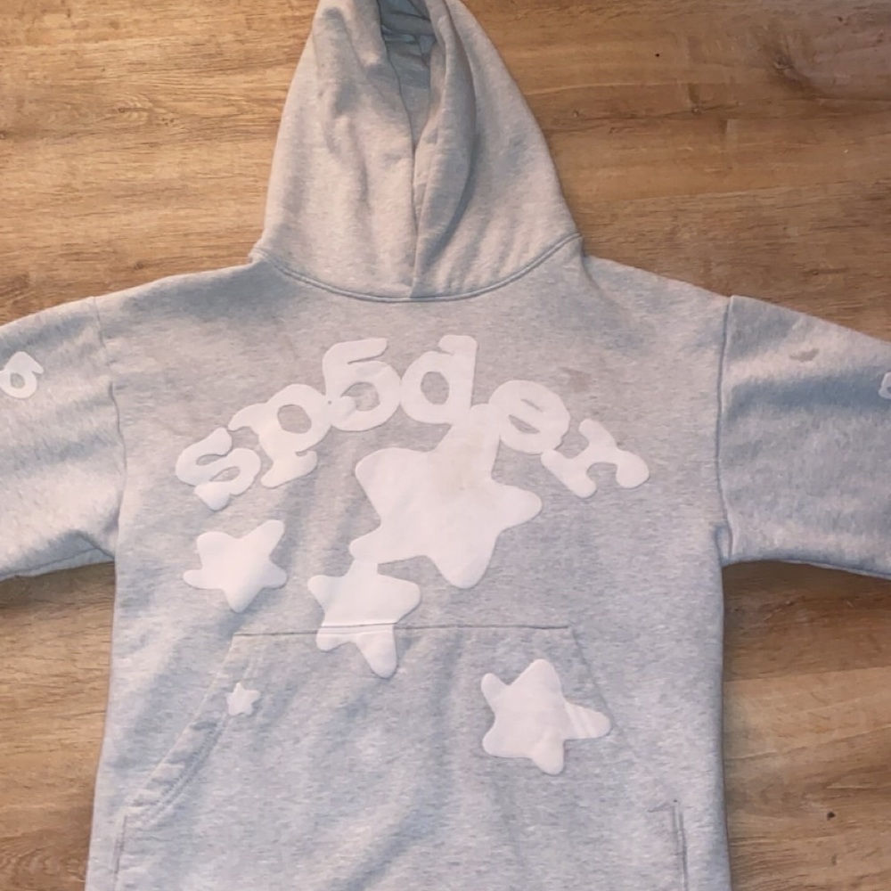 Spider Gray Hoodie with Star Design
